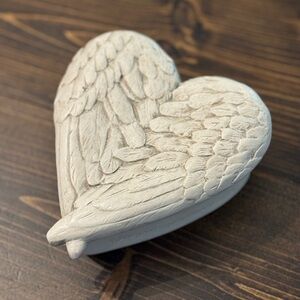 Angel Wings Trinket box Handcrafted Heart Shaped  by R. Shipman